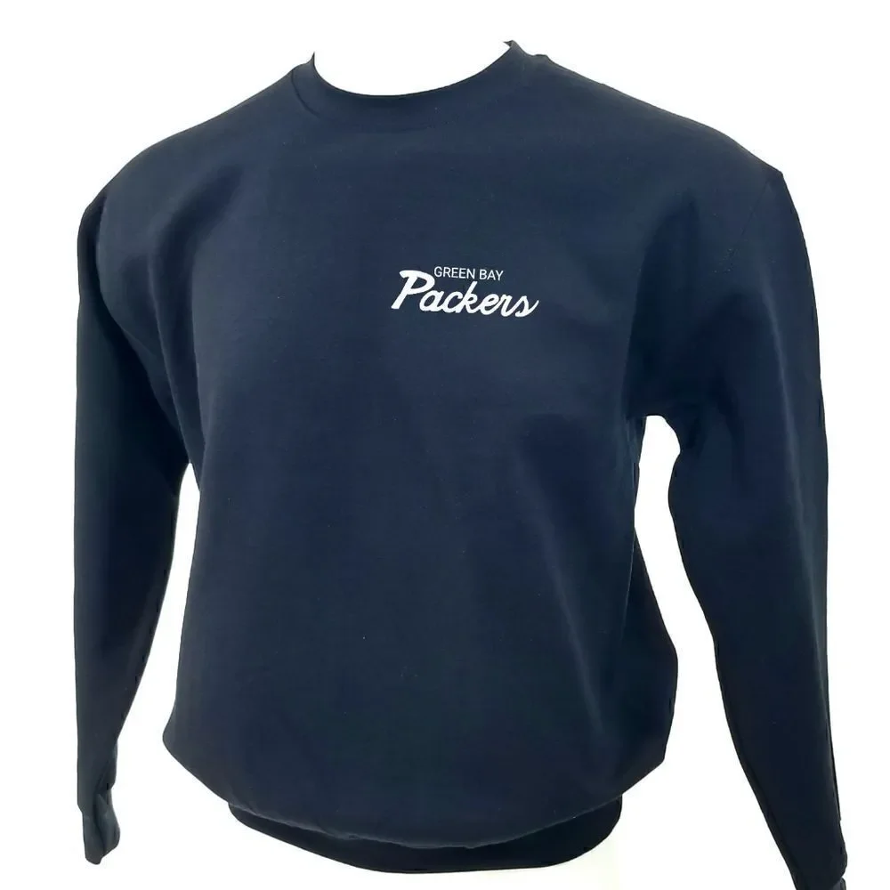 Green Bay Packers Double Script Retro Logo Pullover Crewneck, Sweatshirt y2k 90s - Picture 3 of 5
